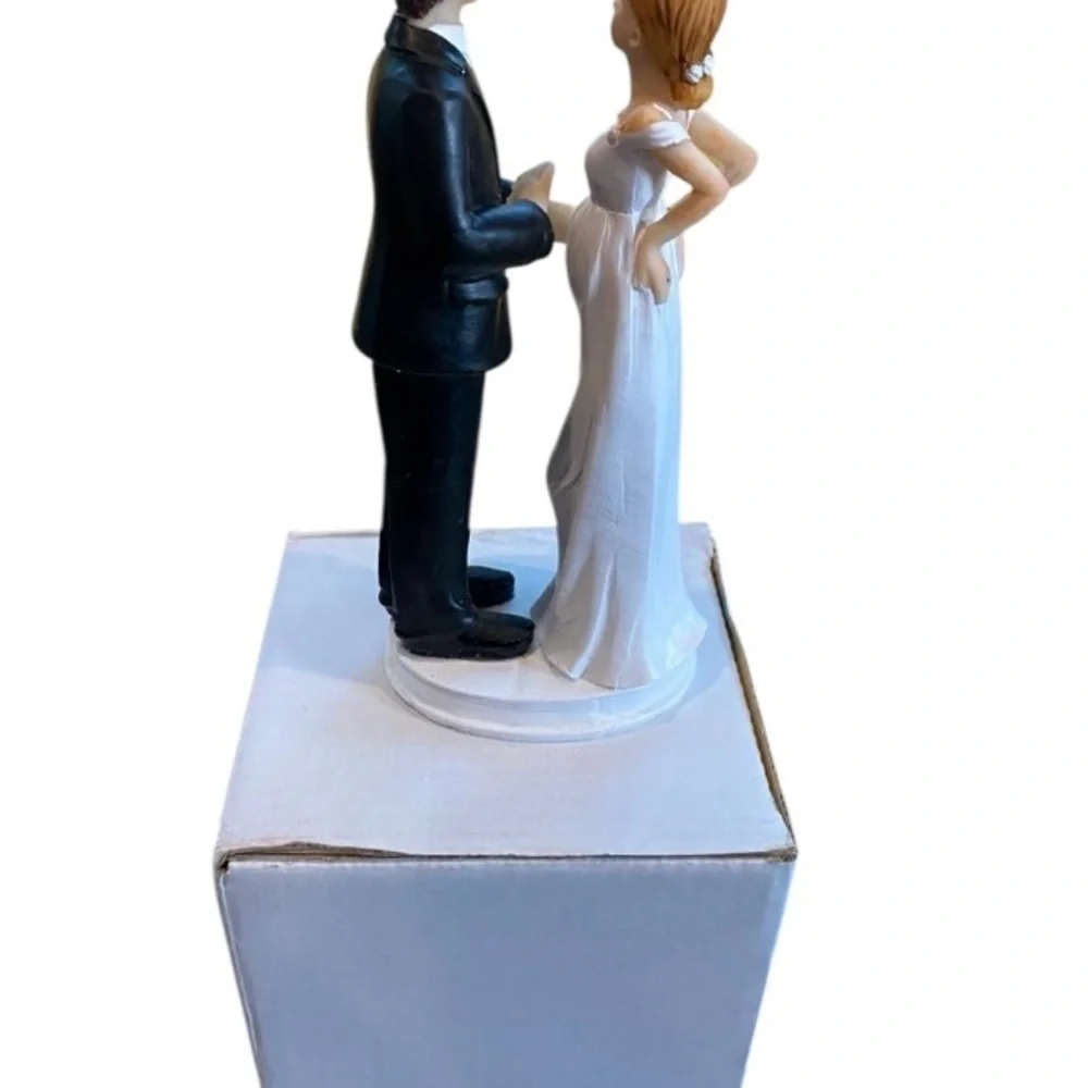 Wedding Cake Topper (Pregnant Bride & Groom) NIB